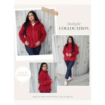Dokotoo Winter Fleece Jacket for Women Oversized Zipper Up 2024 Stand Collar with Pockets Baggy Coats