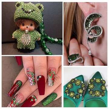 1440Pcs Light Green Crystal Rhinestones,Glass Flatback Rhinestones Gemstones Small for Nail Face Makeup Art Crafts Clothes Decoration - (SS6,2.0mm,Light Green)