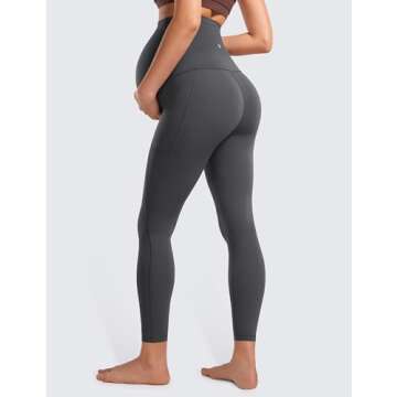 CRZ YOGA Womens Butterluxe Maternity Leggings with Pockets Over The Belly 25" - Workout Active Yoga ...
