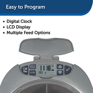 PetSafe 6 Meal Automatic Cat Feeder - Programmable Pet Food Dispenser for Cats and Small Dogs - Dry Kibble or Semi-Moist Pet Food, Slow Feed Portion Control, Tamper-Resistant