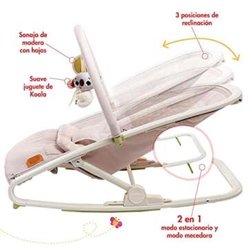 Tiny Love Boho Chic 2-in-1 with Removeable Hanging-Toy Bar, Stationary Modes, Folds Flat for Compact Storage and Portability