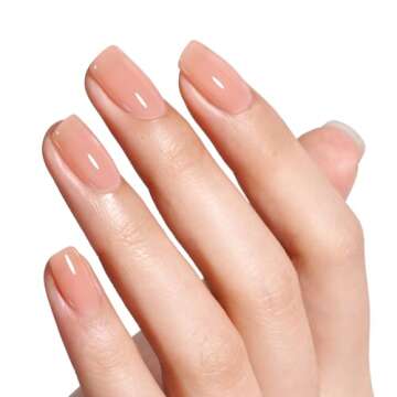 AILLSA Nude Gel Polish Light Natural Jelly Gel Nail Polish Sheer Neutral Color Translucent Gel Polish Skin Tone Soak Off U V Gel for Nail Art French Manicure at Home 0.51 Fl Oz /GB56