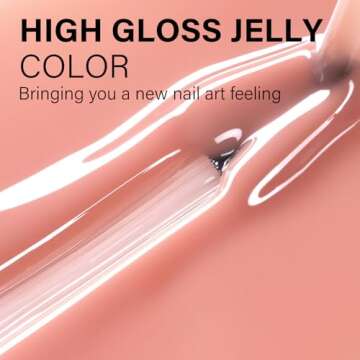 AILLSA Nude Gel Polish Light Natural Jelly Gel Nail Polish Sheer Neutral Color Translucent Gel Polish Skin Tone Soak Off U V Gel for Nail Art French Manicure at Home 0.51 Fl Oz /GB56