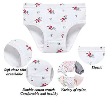 Baby Soft Cotton Panties Little Girls'Briefs Toddler Underwear (Pack of 6) 5-6yrs Pink