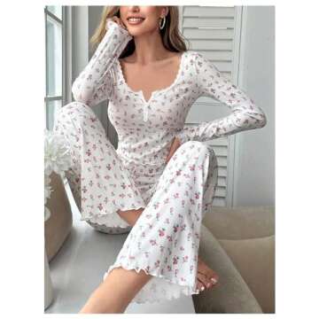Buy SHENHE Women's Floral Pajama Set | Comfy and Cute