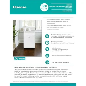 Hisense 8,000 BTU Portable AC with Wi-Fi & Inverter