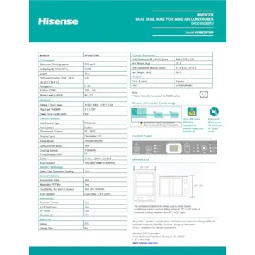 Hisense 8,000 BTU Portable AC with Wi-Fi & Inverter