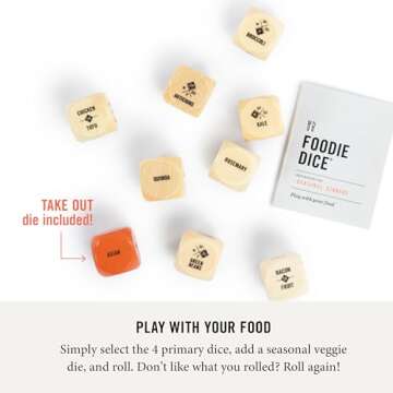 Two Tumbleweeds Foodie Dice - New Edition: Set of 9 Dice to Inspire Creative, Seasonal Meals with Ta...