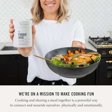 Two Tumbleweeds Foodie Dice - New Edition: Set of 9 Dice to Inspire Creative, Seasonal Meals with Take Out Die - Unique Cooking Gift