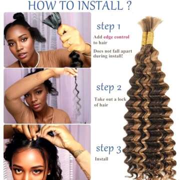 Deep Wave Bulk Human Braiding Hair for Stylish Looks