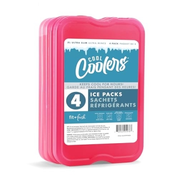 Cool Coolers by Fit + Fresh XL Slim Ice Packs for Lunchboxes