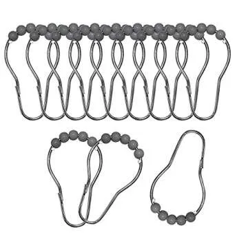 Creative Home Ideas Waffle Weave Shower Curtain Set, 70" x 72", Dark Grey Ombre 13 Piece