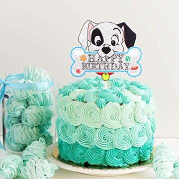 Cute Dog Happy Birthday Cake Topper for Party Fun