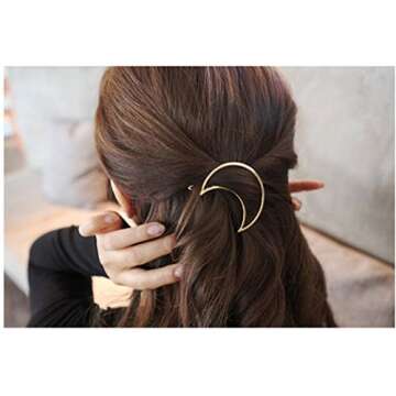 Fascigirl 8 Pcs Hair Clip for Women - Hair Barrettes Hair Pins Moon Triangle Circle Butterfly Hair Clips for Girls Thick Hair Styling Accessories