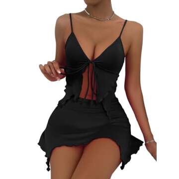 Shop Verdusa Women's Trendy 2 Piece Crop Cami & Skirt Set