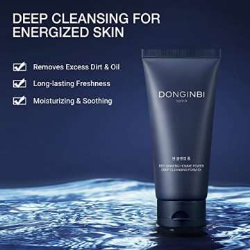 Donginbi Face Wash for Men - Hydrating Facial Cleanser with Red Ginseng Extract - Daily Mens Facewas...