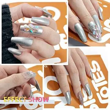 U-Shinein Silver Metallic Nail Gel for DIY Nail Art