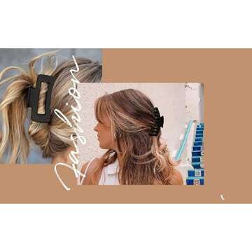 Butterfly Hair Claw Clips Set - 7 Pack Large Banana and Pearl Claws for Thin, Thick, Curly Hair, Gift for Mom or Wife, Christmas Hair Accessories