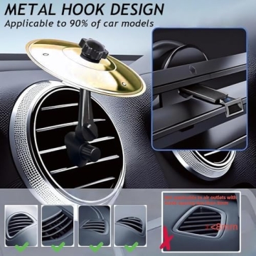 Car Cymbal Air Vent Mini Drum Crash for Car Dashboard, Fun Musical Accessory for Drivers in Gold