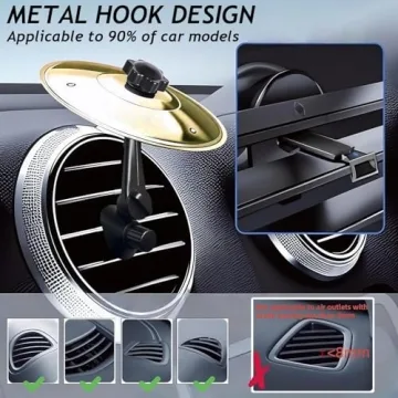 Car Cymbal Air Vent Mini Drum Crash for Car Dashboard, Fun Musical Accessory for Drivers in Gold