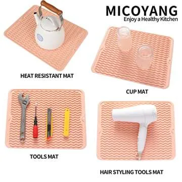 MicoYang Silicone Dish Drying Mat - Eco-Friendly & Heat Resistant