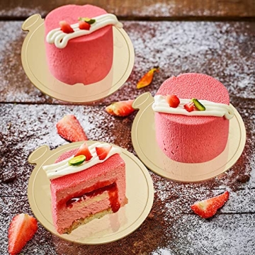 Gold Mini Cake Cardboard 100 Pcs for Elegant Desserts