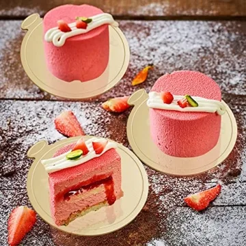 Gold Mini Cake Cardboard 100 Pcs for Elegant Desserts