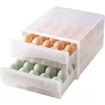 Egg Holder for Refrigerator - 60 Grid Organizer