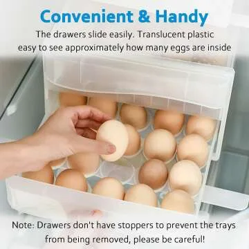 Egg Holder for Refrigerator - 60 Grid Organizer