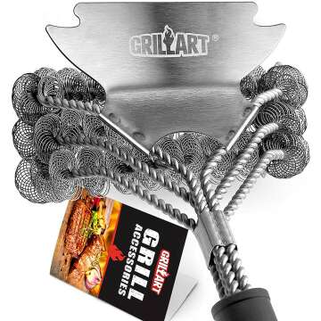 Bristle-Free Grill Brush & Scraper for Safe Cleaning