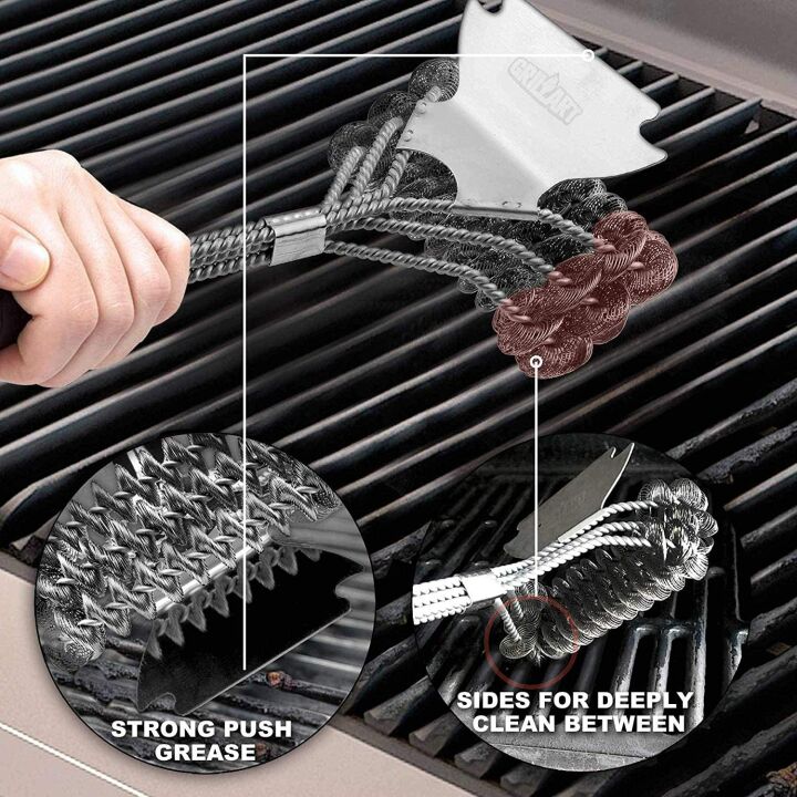 Bristle-Free Grill Brush & Scraper for Safe Cleaning