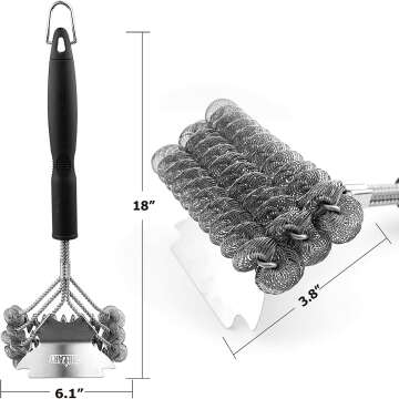 Bristle-Free Grill Brush & Scraper for Safe Cleaning