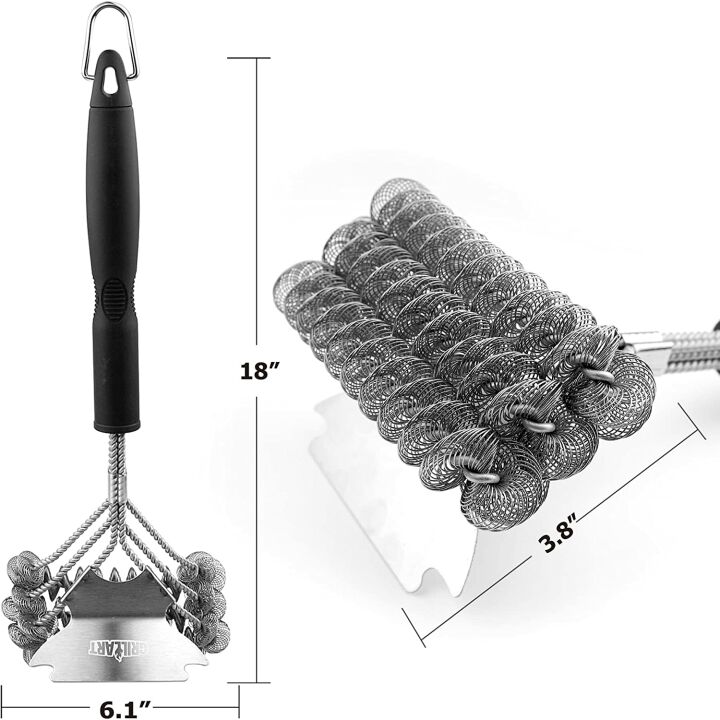 Bristle-Free Grill Brush & Scraper for Safe Cleaning