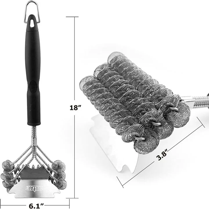 Bristle-Free Grill Brush & Scraper for Safe Cleaning