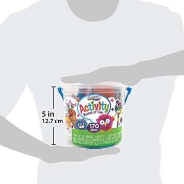 ArtSkills Activity Bucket, Arts and Crafts Supplies, Assorted Colors and Shapes, 170 Count