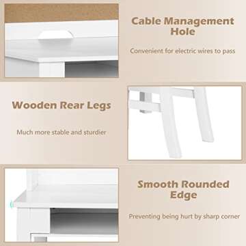 Costzon Kids Desk and Chair Set - Study Desk for Children