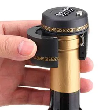 Combination Lock for Wine & Liquor Bottle-Wine Whiskey Bottle Top Stopper - Bottle Password Code Lock - Wine Digital Lock Diameter of the bottle mouth should be between 1.02 to1.10in)