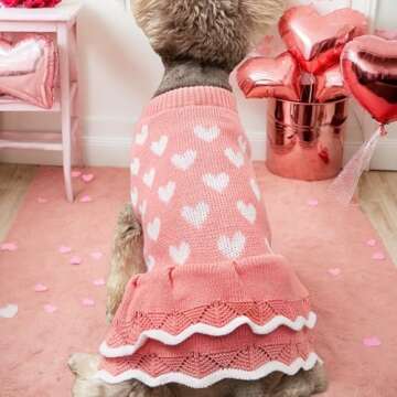 Winmany Valentine's Day Dog Sweater for Small Pets