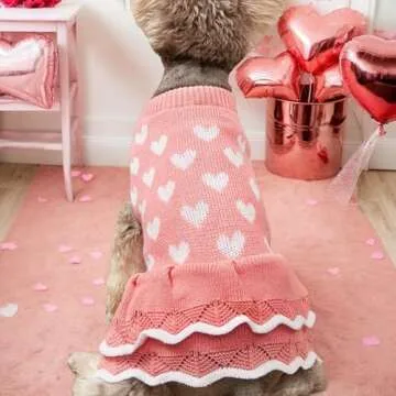 Winmany Valentine's Day Dog Sweater for Small Pets