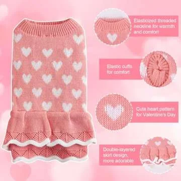 Winmany Valentine's Day Dog Sweater for Small Pets
