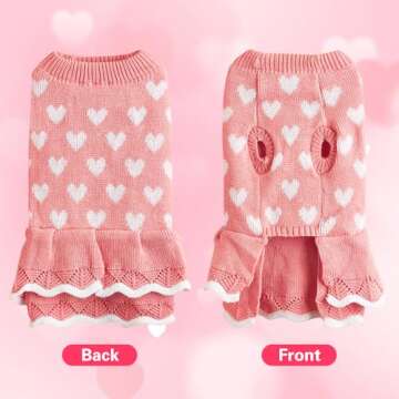 Winmany Valentine's Day Dog Sweater for Small Pets