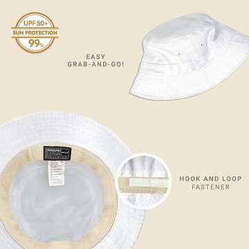 Hot Summer Bucket Hat - Trendy Cotton Sun Hat for Beach, Golf, Fishing - Fun Outdoor Vacation Boonie...