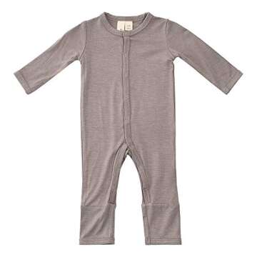KYTE BABY Unisex Soft Bamboo Rayon Rompers, Snap Closure (0-3 Months, Clay)
