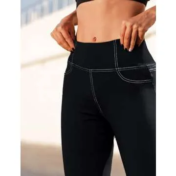 Vooveeya Curvy Leggings with Back Pockets for Women