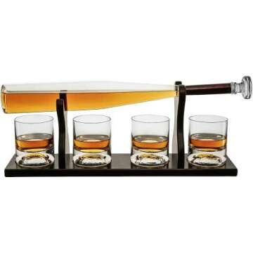 Baseball Bat Decanter & Glasses - Ideal Gift Set