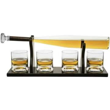 Baseball Bat Decanter & Glasses - Ideal Gift Set