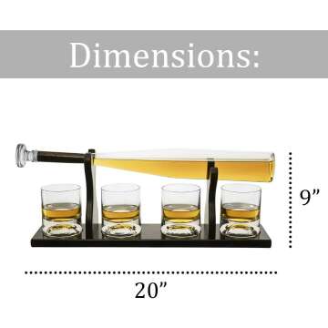 Baseball Bat Decanter & Glasses - Ideal Gift Set