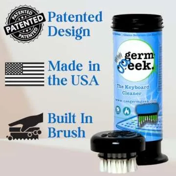 Germ Geek Keyboard Cleaning Brush Set - Multi-Purpose Electronics Cleaner for MacBook, Laptop, Phone...