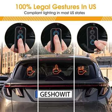 Car Accessories for Men, Car Middle Finger Light with Remote - Give The Bird & Wave & Love to Drivers - Ideal Gift Car Accessory, Truck Accessories, Finger Flicker Car Led Signs for Men and Women
