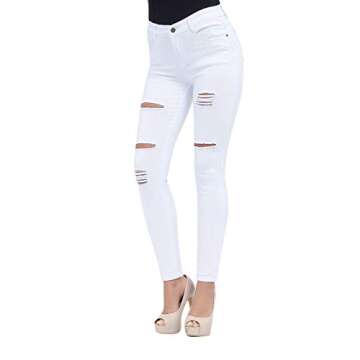 Stylish Women's High Waisted Ripped Skinny Jeans